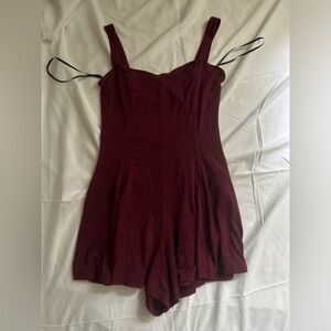 Forever 21 Plum Maroon Cotton Stretchy Flowy Romper